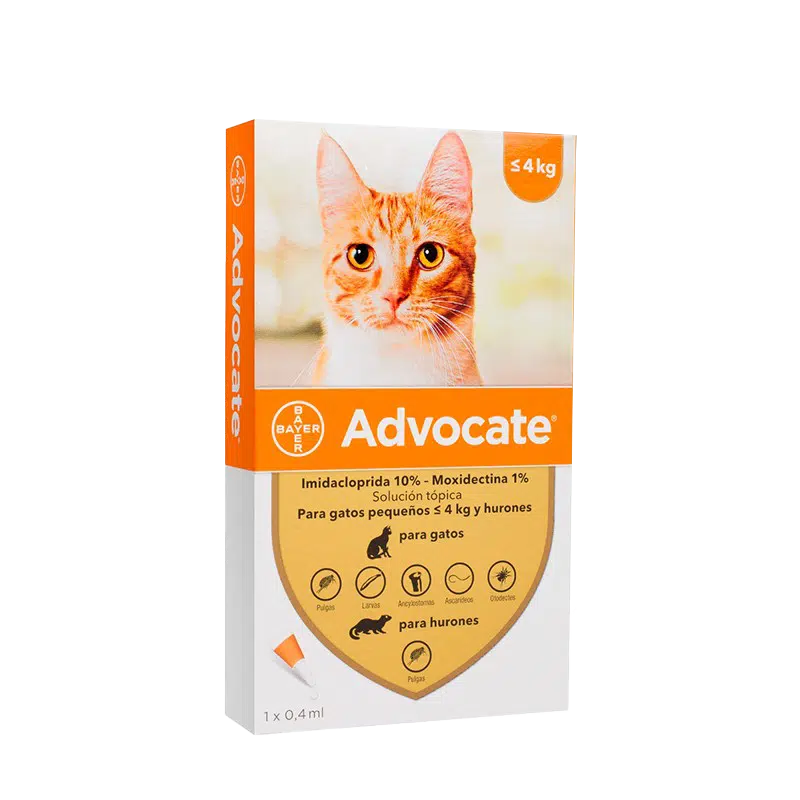 Advocate Pipeta para Gatos hasta; 4kg. ultimas unidades